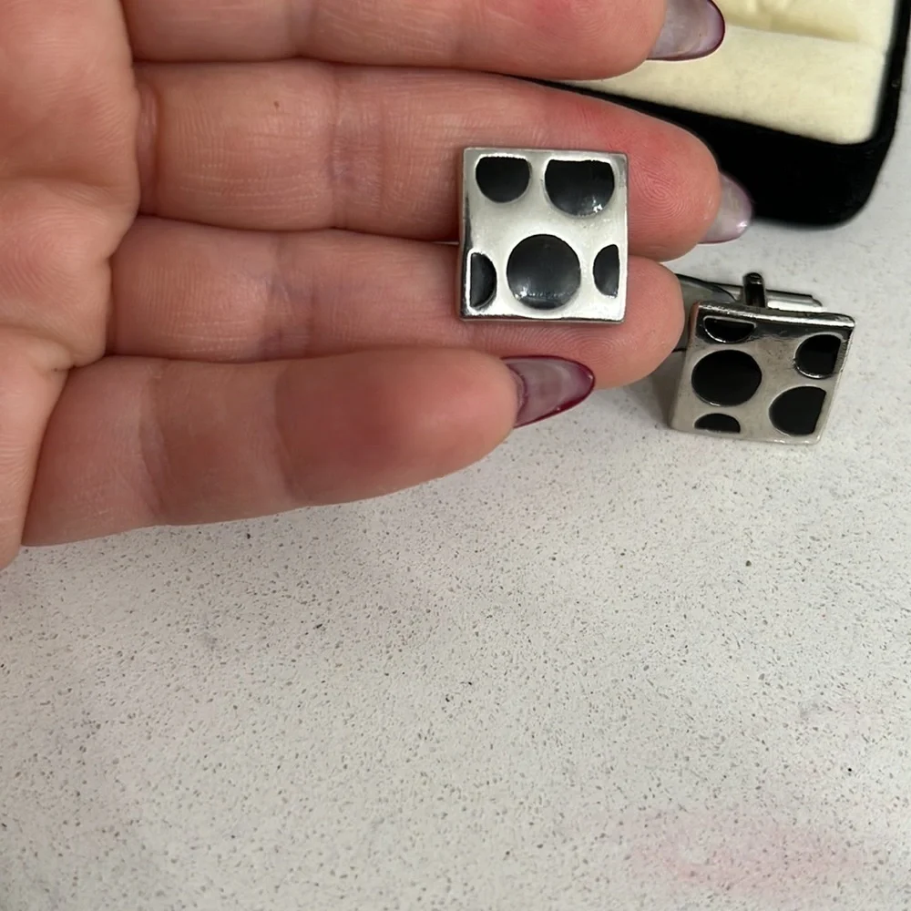 Cuff Links by Kay Jewelers like new Black/Silver